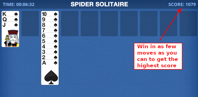 Spider Solitaire Blue em Jogos na Internet
