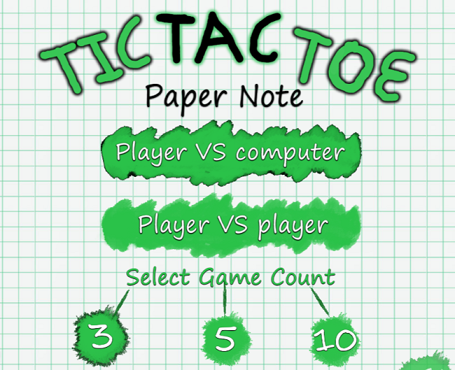 Tic Tac Toe: Paper Note em Jogos na Internet